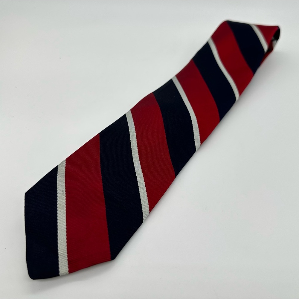 Bert Pulitzer for Norton Ditto Houston Silk Tie with Bold Red White Blue Stripes